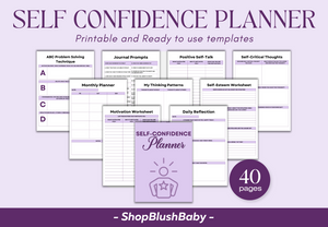 Self Confidence Planner, Self Esteem Workbook, Teen Planner, Confidence Building Worksheets, Inner Strength Kit, Confidence Boost Kit