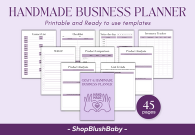 Handmade Business Planner, Craft Planner for Handmade products, Craft Journal for Handmade Product,Organiser Checklist for Handmade Business