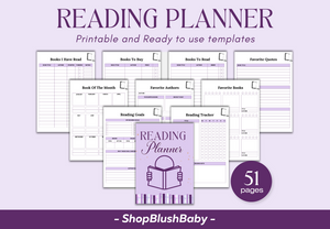 Reading Planner Template, Reading Journal Printable, Reading Challenge Planner, Book Review, Monthly Reading Planner, Reading Tracker Bundle