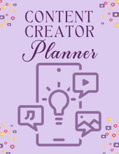 Load image into Gallery viewer, Content Creator Plan, Content Creation, Content Creator, Content Calendar, Instagram Planner Printable,Facebook Planner,Social Media Posting