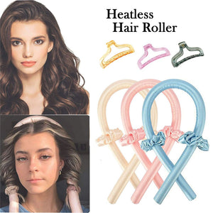 Heatless Curling Rod Headband with Hair Clips and Scrunchie Set